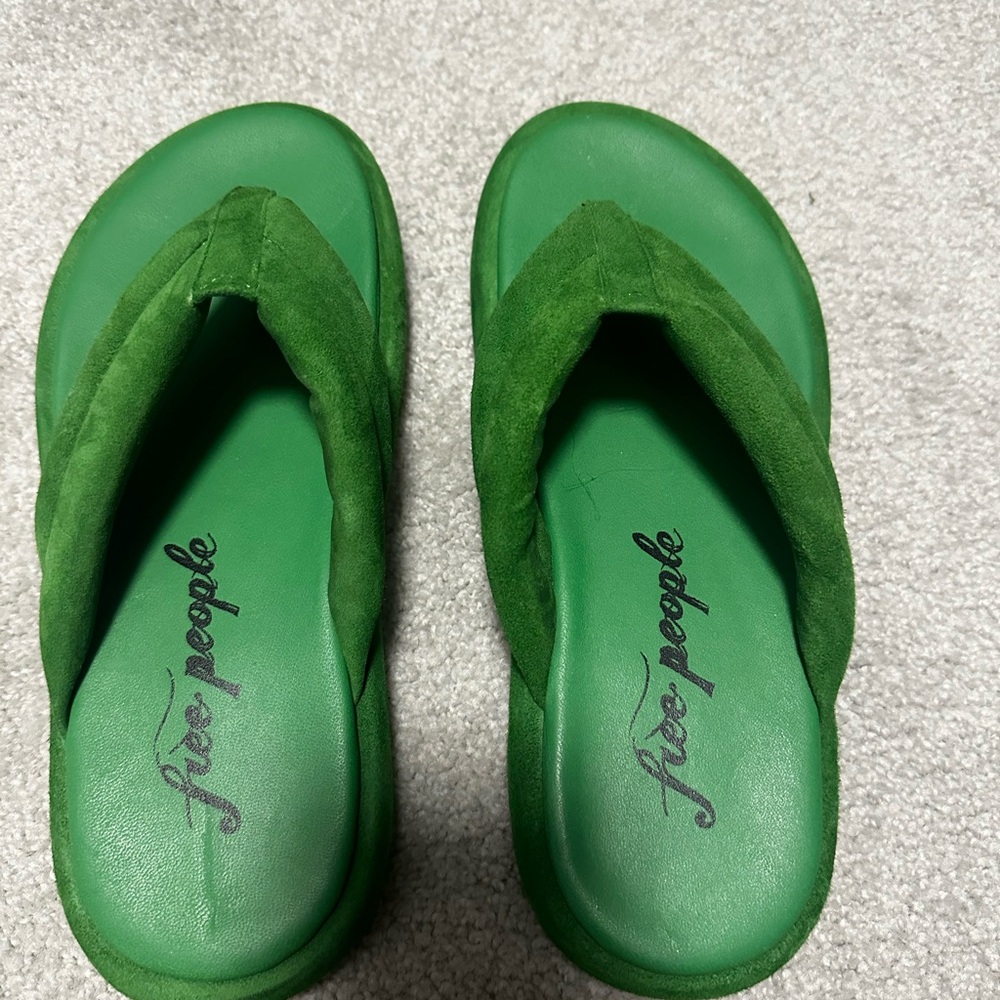 Women’s Green Flip Flops by Free People